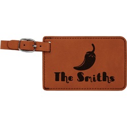 Chili Peppers Leatherette Luggage Tag (Personalized)