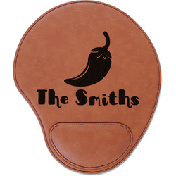 Chili Peppers Leatherette Mouse Pad with Wrist Support (Personalized)