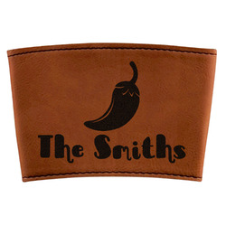 Chili Peppers Leatherette Cup Sleeve (Personalized)