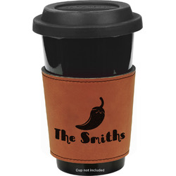Chili Peppers Leatherette Cup Sleeve - Double Sided (Personalized)
