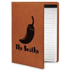 Chili Peppers Leatherette Portfolio with Notepad - Small - Single Sided (Personalized)