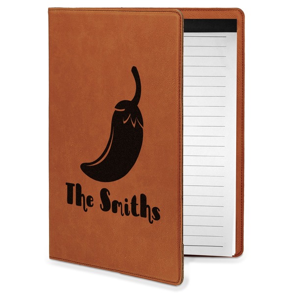 Custom Chili Peppers Leatherette Portfolio with Notepad - Small - Single Sided (Personalized)