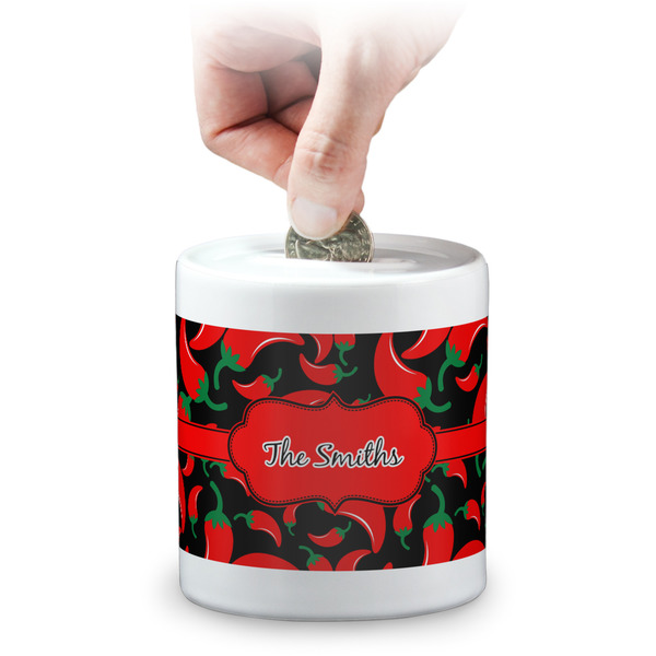 Custom Chili Peppers Coin Bank (Personalized)