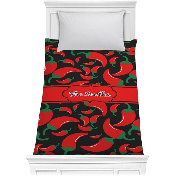 Custom Chili Peppers Comforter - Twin (Personalized)