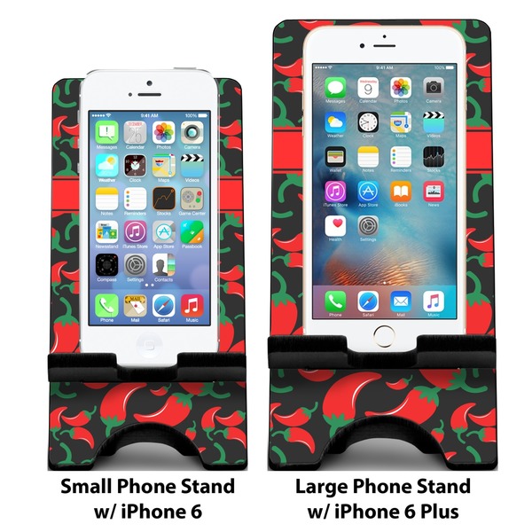 Chili Peppers Compare Phone Stand Sizes - with iPhones