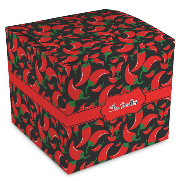 Custom Chili Peppers Cube Favor Gift Boxes (Personalized)