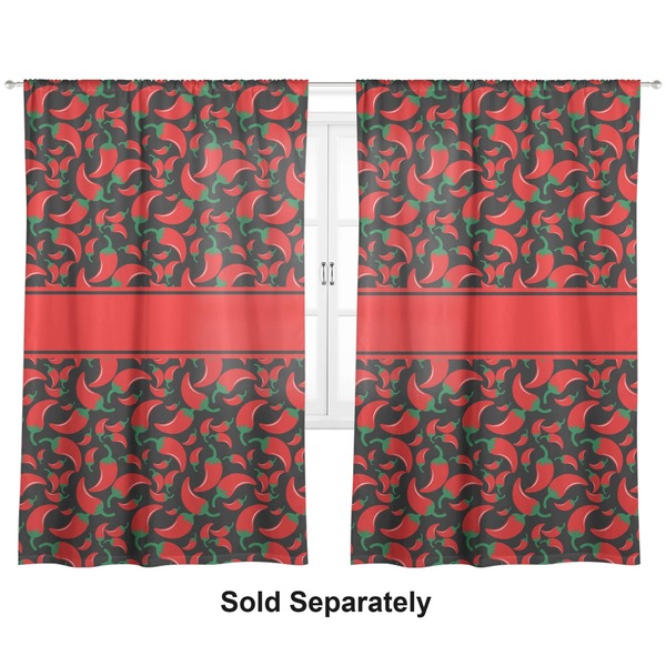 Custom Chili Peppers Curtain Panel - Custom Size