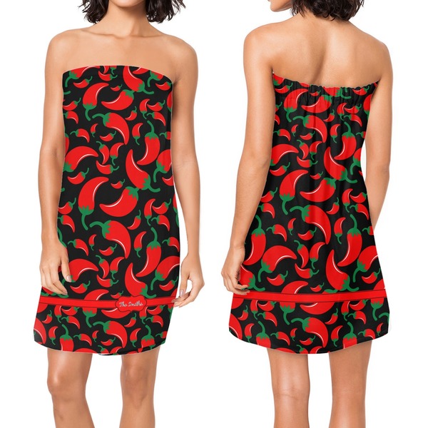 Chili Peppers Custom Bath Wrap - Front & Back View
