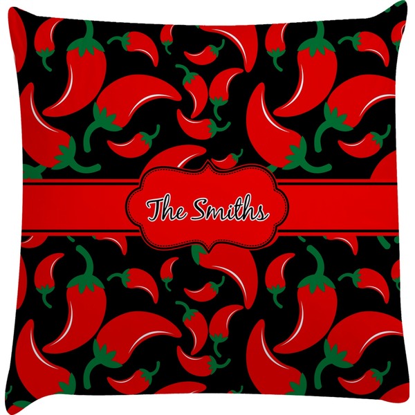 Custom Chili Peppers Decorative Pillow Case (Personalized)