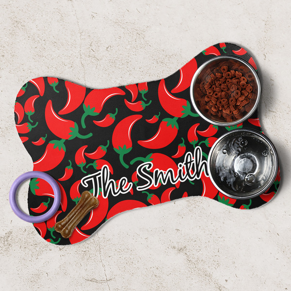 Chili Peppers Dog Bone Shaped Mat Lifestyle