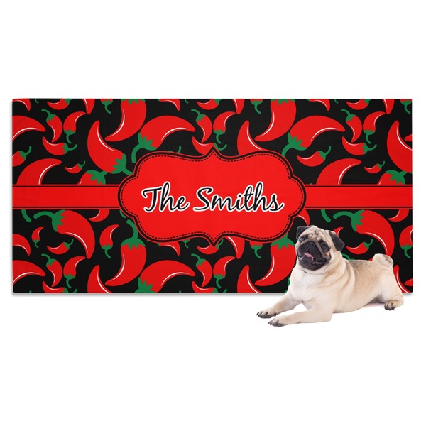 Custom Chili Peppers Dog Towel (Personalized)