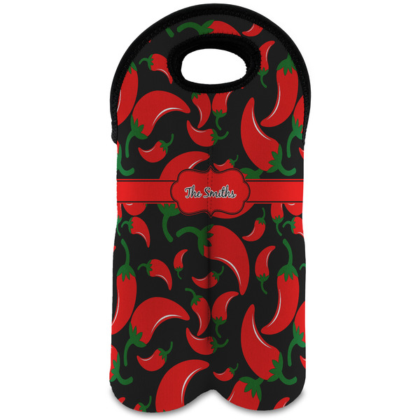 Custom Chili Peppers Wine Tote Bag (2 Bottles) (Personalized)