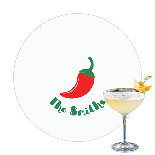 Custom Chili Peppers Printed Drink Topper - 3.25" (Personalized)