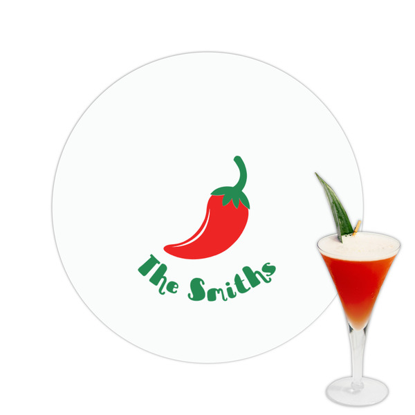Custom Chili Peppers Printed Drink Topper -  2.5" (Personalized)