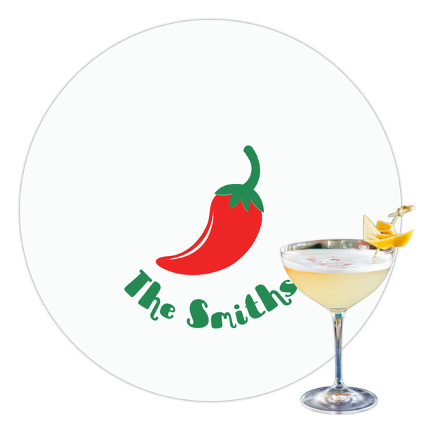 Custom Chili Peppers Printed Drink Topper - 3.5" (Personalized)