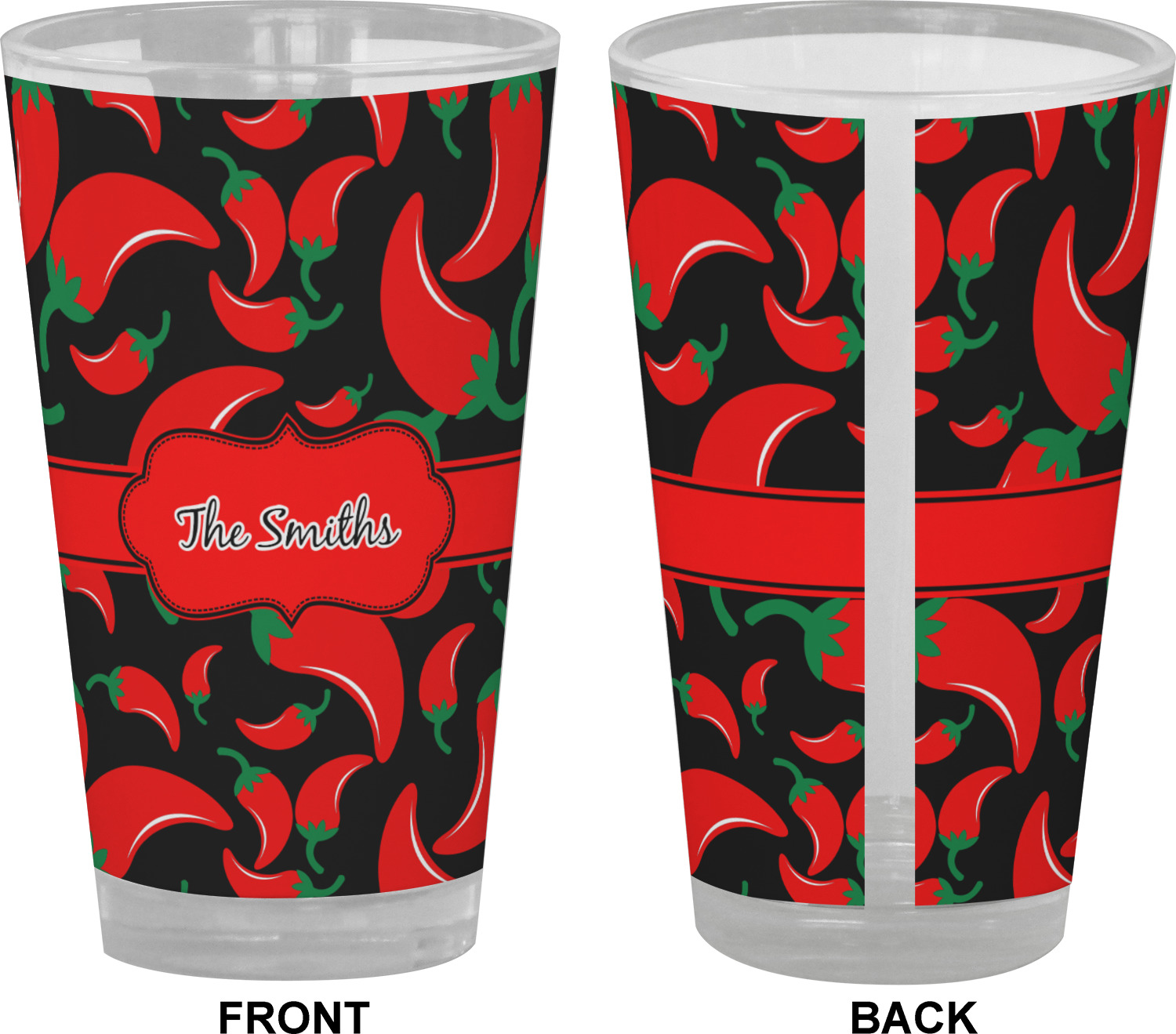 Chili Peppers Drinking / Pint Glass (Personalized) YouCustomizeIt