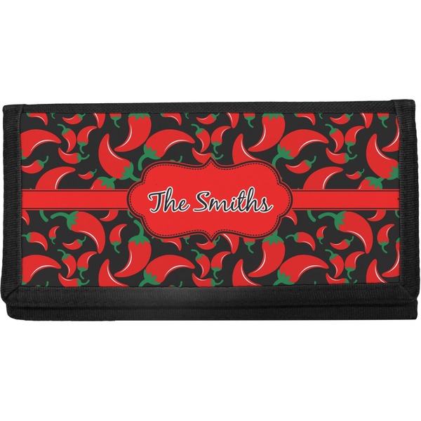 Custom Chili Peppers Canvas Checkbook Cover (Personalized)