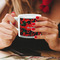 Chili Peppers Espresso Cup - 6oz (Double Shot) LIFESTYLE (Woman hands cropped)