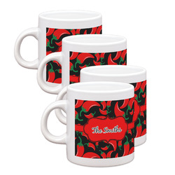 Chili Peppers Single Shot Espresso Cups - Set of 4 (Personalized)