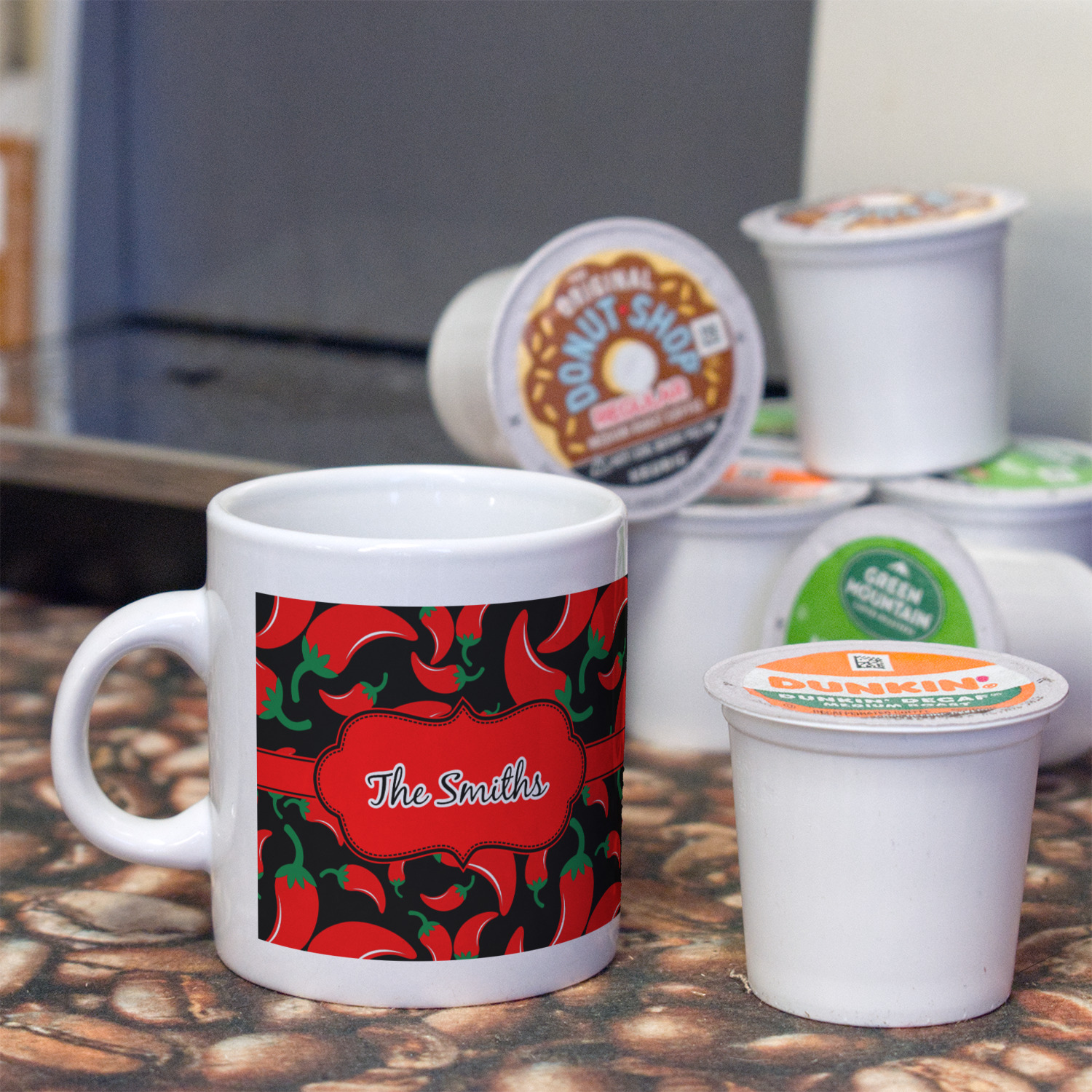 Chili Peppers Single Shot Espresso Cups Set of 4 (Personalized