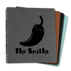 Chili Peppers Leather Binder - 1" (Personalized)