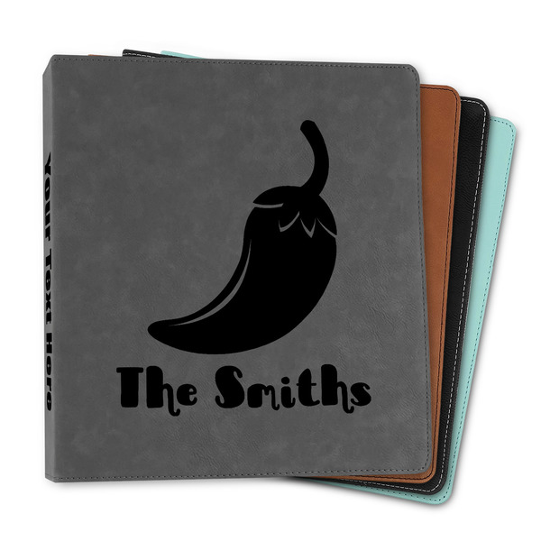 Custom Chili Peppers Leather Binder - 1" (Personalized)