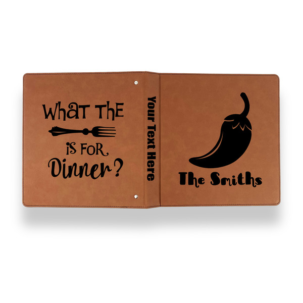 Chili Peppers Leather Binder - 1" - Rawhide - Back Spine Front View