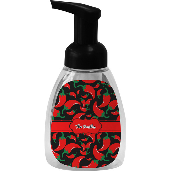 Custom Chili Peppers Foam Soap Bottle - Black (Personalized)
