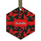 Chili Peppers Flat Glass Ornament - Hexagon w/ Name or Text