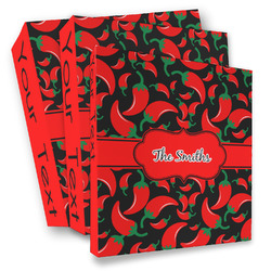 Chili Peppers 3 Ring Binder - Full Wrap (Personalized)