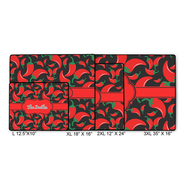 Chili Peppers Gaming Mats - SIZE CHART