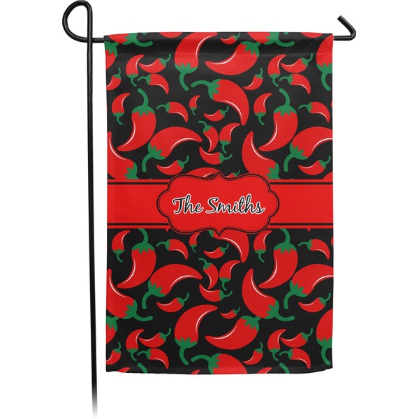 Custom Chili Peppers Small Garden Flag - Double Sided w/ Name or Text
