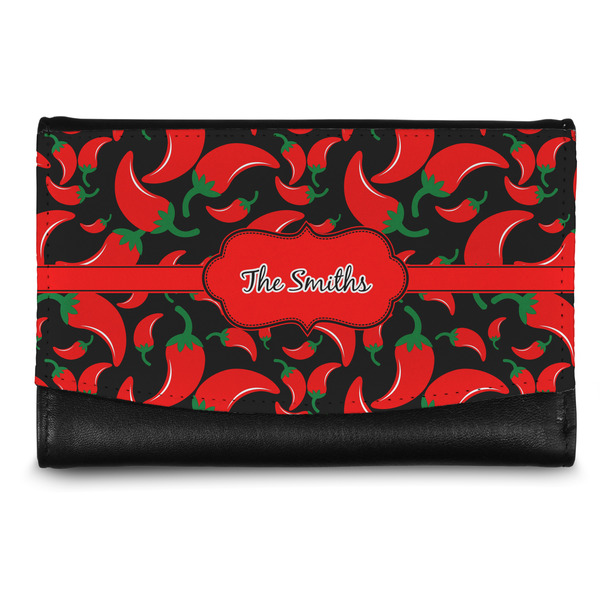 Custom Chili Peppers Genuine Leather Women's Wallet - Small (Personalized)