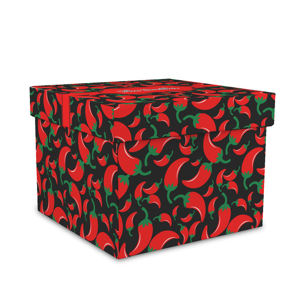 Custom Chili Peppers Gift Box with Lid - Canvas Wrapped - Medium (Personalized)