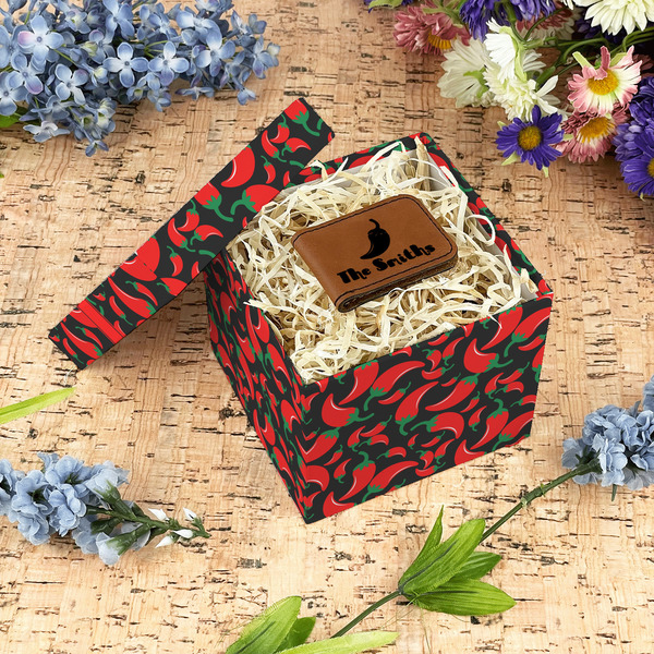 Chili Peppers Gift Boxes with Lid - Canvas Wrapped - Small - In Context