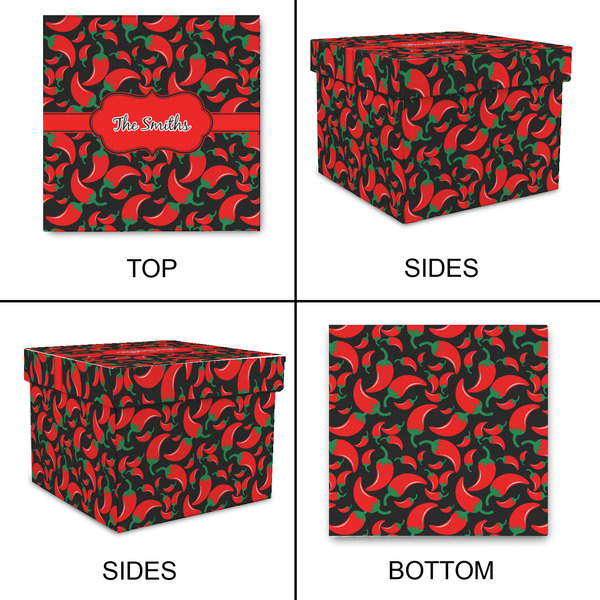 Chili Peppers Gift Boxes with Lid - Canvas Wrapped - X-Large - Approval