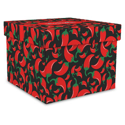Chili Peppers Gift Box with Lid - Canvas Wrapped - XX-Large (Personalized)