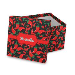 Chili Peppers Gift Box with Lid - Canvas Wrapped (Personalized)