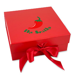 Chili Peppers Gift Box with Magnetic Lid - Red (Personalized)