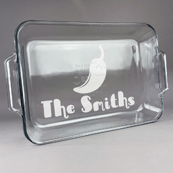 Chili Peppers Glass Baking and Cake Dish (Personalized)