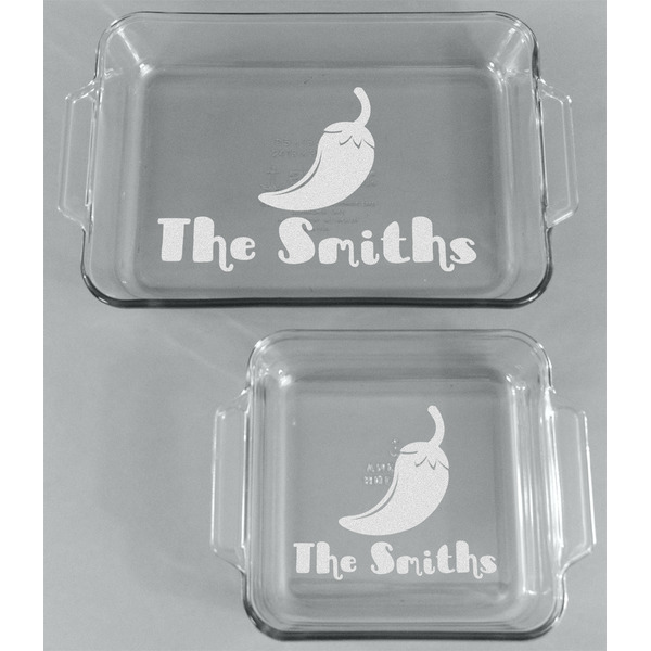 Chili Peppers Glass Baking Dish Set - FRONT