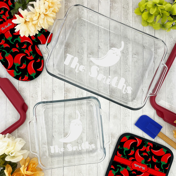 Chili Peppers Glass Baking Dish Set - LIFESTYLE