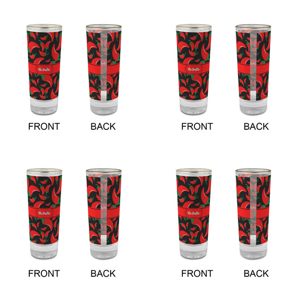 Chili Peppers Glass Shot Glass - 2 oz - Set of 4 - APPROVAL