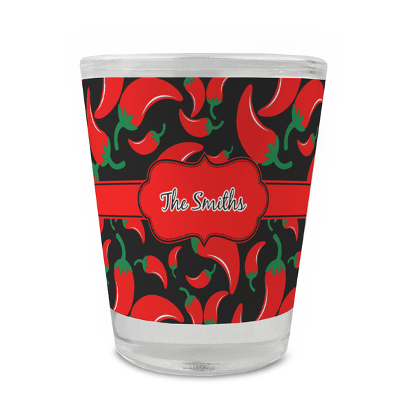 Custom Chili Peppers Glass Shot Glass - 1.5 oz - Single (Personalized)