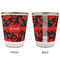 Chili Peppers Glass Shot Glass - with gold rim - APPROVAL