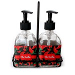 Chili Peppers Glass Soap & Lotion Bottle Set (Personalized)