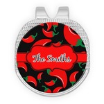 Chili Peppers Golf Ball Marker - Hat Clip - Silver