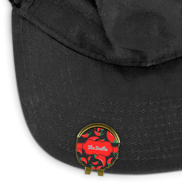 Chili Peppers Golf Ball Marker Hat Clip - Main - GOLD