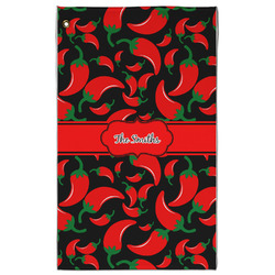 Chili Peppers Golf Towel - Poly-Cotton Blend - Large w/ Name or Text