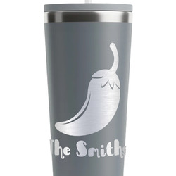 Chili Peppers RTIC Everyday Tumbler with Straw - 28oz - Grey - Single-Sided (Personalized)